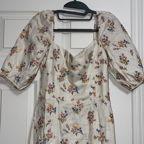 Reformation Belgium Linen Dress Gala Embroidery - Picture 5 of 16